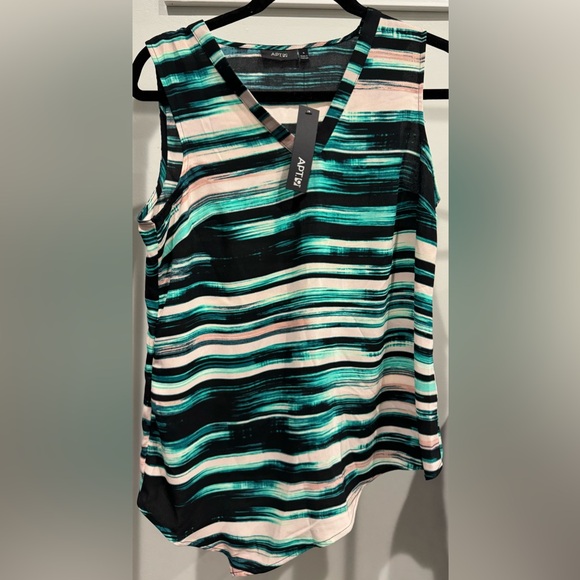 Apt. 9 Striped V-Neck Tank Top Size S New With Tags - Picture 1 of 16
